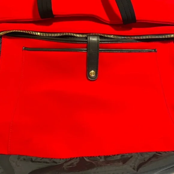 Rare The M Bag NYC Red Tote Zip Carryall Techwear Red Nylon Utility Travel Bag - Picture 15 of 16